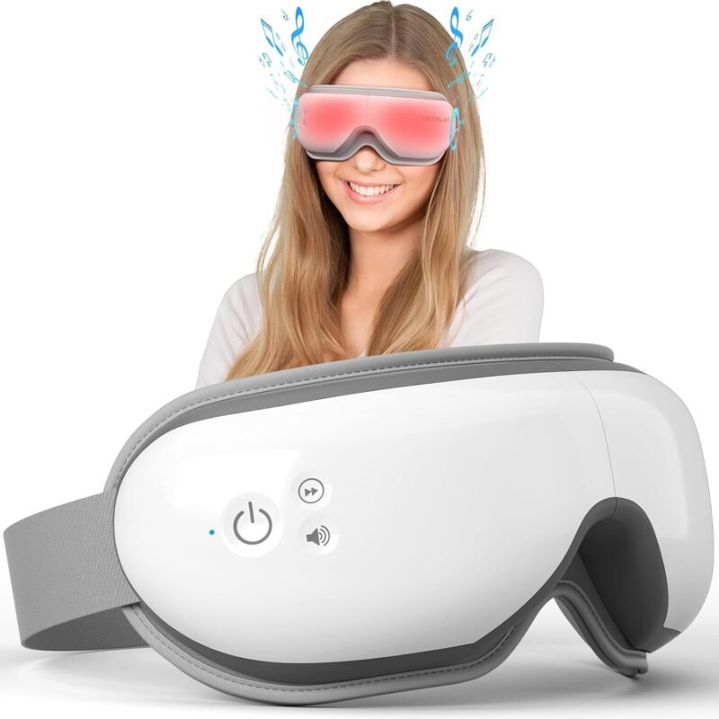Eye Massager with Heat & Bluetooth Music, Mothers Day Birthday Gifts for Women, Reduce Eye Strain, Headache Relief and Improve Sleep, Eye Care Device for Migraine