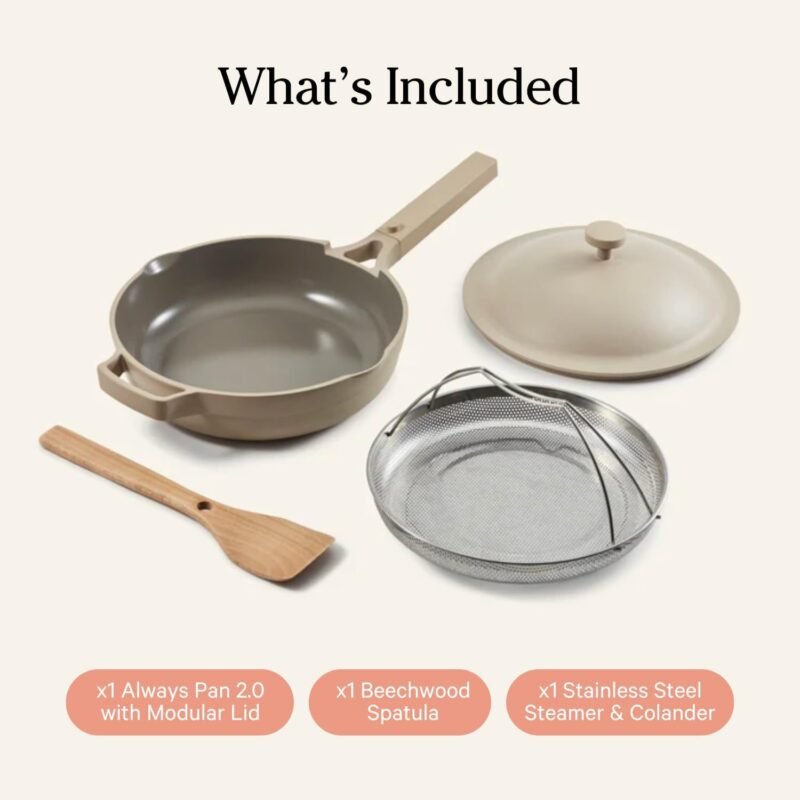 Our Place Always Pan 2.0-10.5” (2.6 Qt) Nonstick, Toxin-Free Ceramic Cookware | Patented 10-in-1 Aluminum Frying & Sauté Pan | Safe for Oven, Induction & All Cooktops up to 450°F | Steam - Image 3