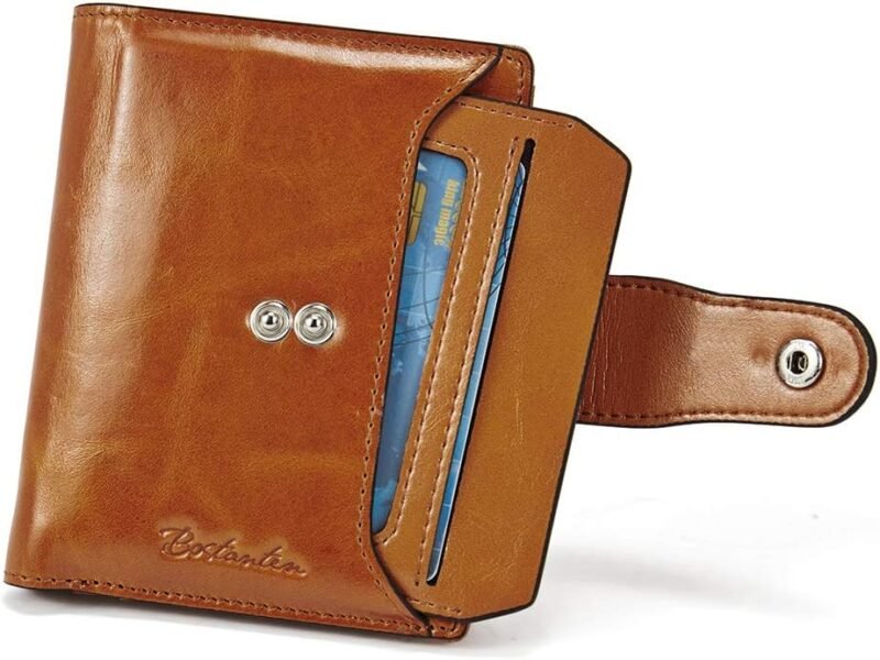 BOSTANTEN Women Leather Wallet RFID Blocking Small Bifold Zipper Pocket Wallet Card Case Purse with ID Window - Image 8