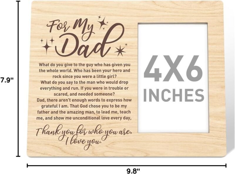 RJYMK Dad Gift Wood Photo Frame, Thank You for Who You Are, Christmas Birthday Father's Day Picture Frame Gifts for Dad Father from Daughter Best Dad Ever Gift - Image 6