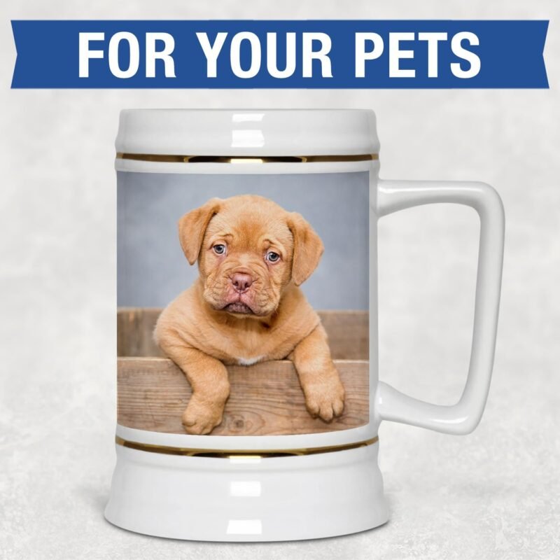 Personalized Beer Mug - Custom Beer Stein with Picture Text - Customized Photo Name Logo Mugs - 22oz Ceramic Freezer Cup with Handle - Fathers Day Anniversary Birthday Gifts for Men Him Dad Boyfriend - Image 8
