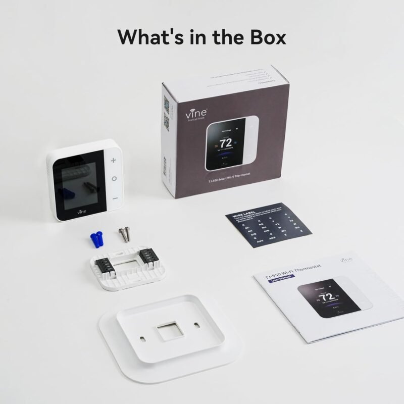 Vine Thermostat for Home with Touchscreen Color Display, WiFi Smart Thermostat Compatible with Alexa and Google Assistant, 7day/8period Programmable, Energy Saving, C-Wire Required, Screen Size 2.8" - Image 7