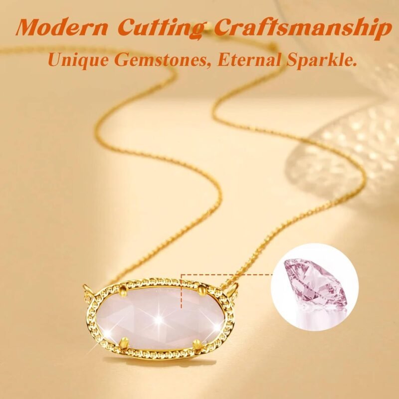 Gold Necklace for Women Elisa Pendant Necklace 14k Gold Plated Dainty Necklace Choker Necklace for Women Adjustable Gold Jewelry for Birthday Anniversary - Image 3