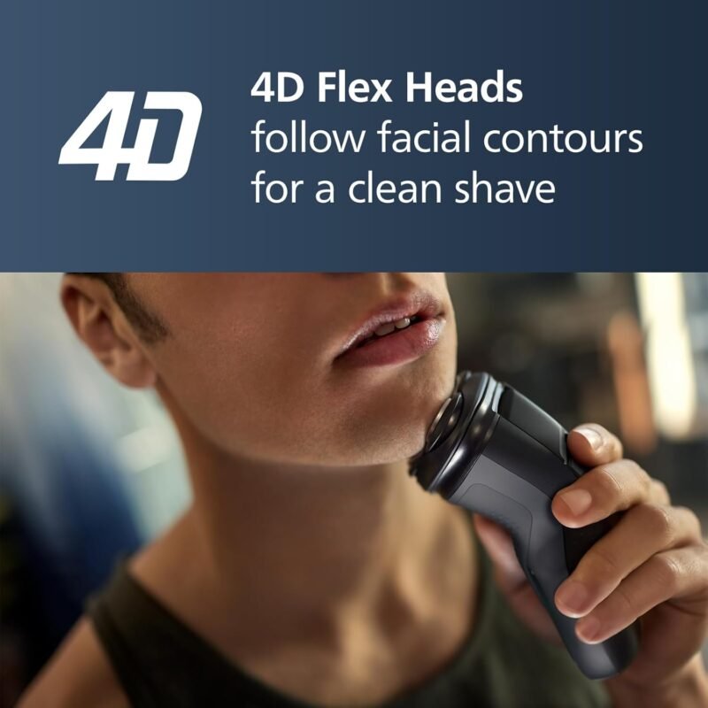 Philips Norelco Shaver 2400 Series, Wet and Dry Electric Shaver, Pop-up Trimmer, P-Cap, Deep Black, Model X3001/90 - Image 4