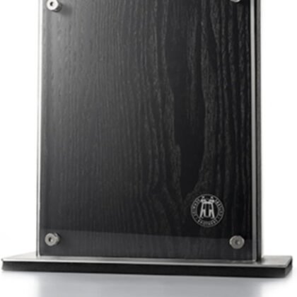 Schmidt Brothers - Black Midtown Magnetic Knife Block, Universal Cutlery Storage For 8-10, Acacia Hardwood and Acrylic Shield