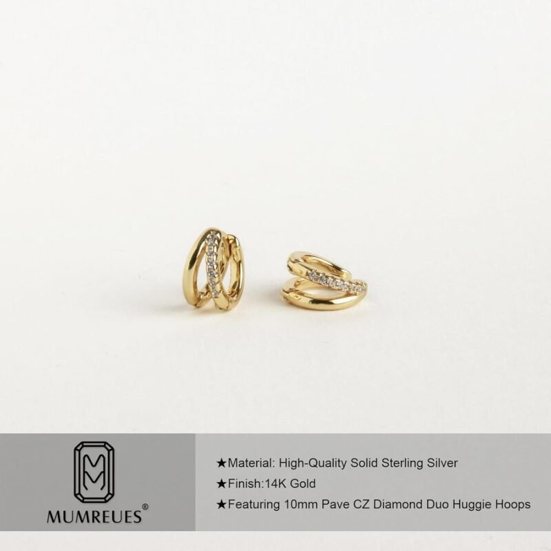 Gold Hoop Earrings for Women,14K Gold Huggie Hoop Earrings for Gift - Image 5