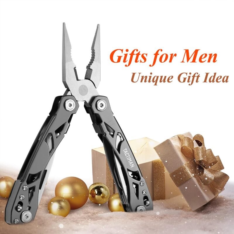 15-in-1 Multi Tool Pocket Knife, Tactical Multitool Knife Pliers, Camping Survival Gear with Knife Saw Scissors Serrated Blade Bottle Can Opener Screwdrivers Safety Lock, Unique Gifts for Men - Image 5