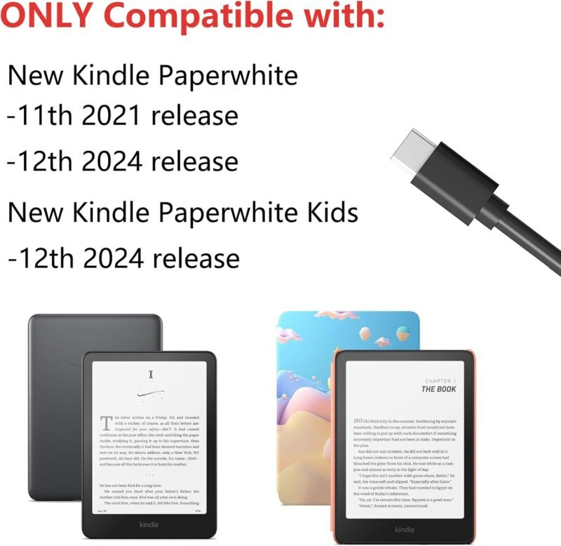 15W Fast Charger for All-New Amazon Kindle Paperwhite 16GB 32GB (2021/2024 Release),Paperwhite Kids 16GB, Paperwhite 11th 12th Charger with 10FT USB C Cable - Image 2
