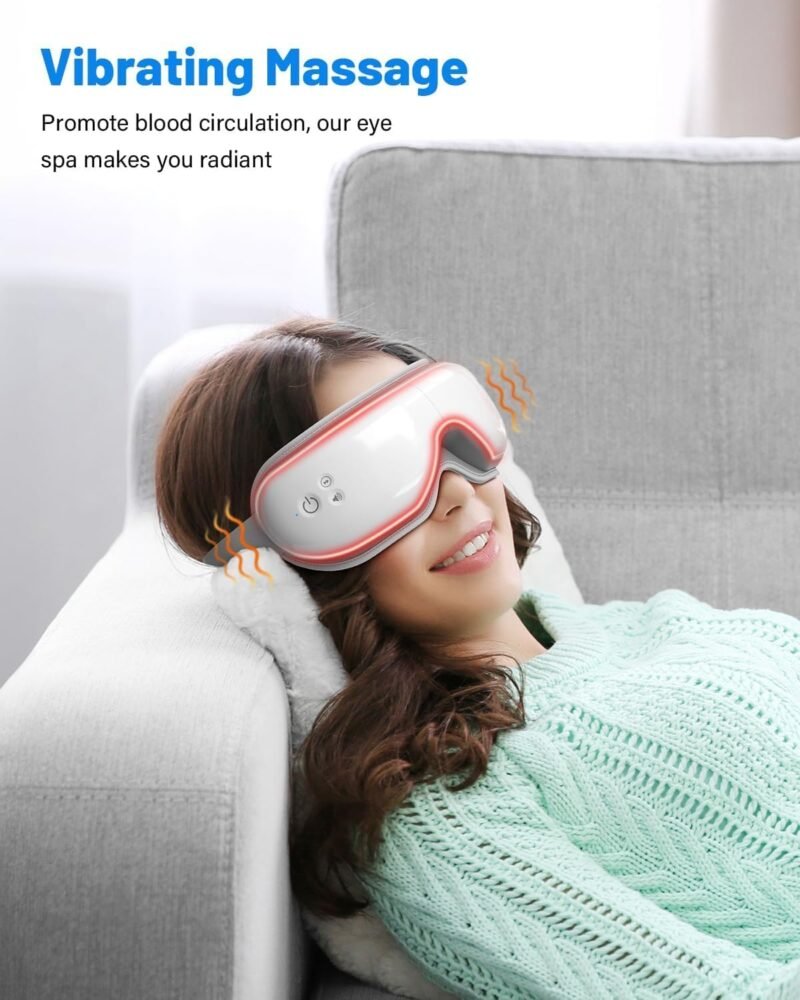Eye Massager with Heat & Bluetooth Music, Mothers Day Birthday Gifts for Women, Reduce Eye Strain, Headache Relief and Improve Sleep, Eye Care Device for Migraine - Image 8