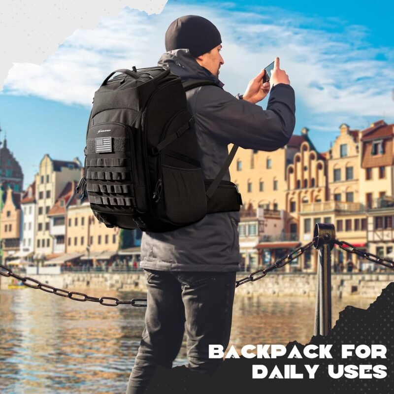Maelstrom Tactical Backpack for Men, 40L Military Backpack,Water Resistant Assault Pack for Women, 3-Day Bug Out Bag for Hiking, Camping, Gym with Molle System-Black - Image 8