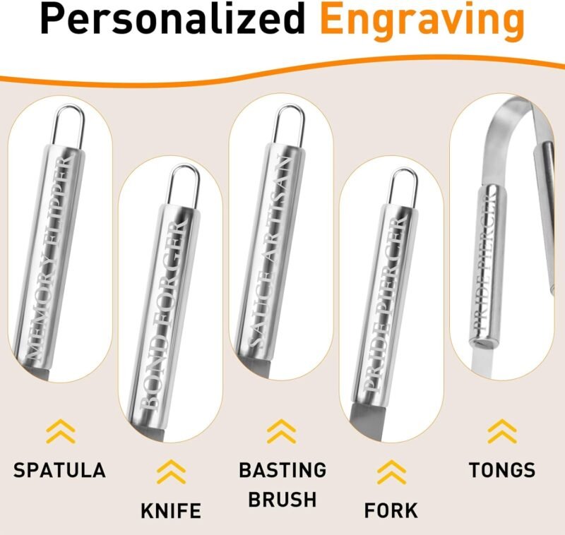 Birthday Gifts from Daughter Son, Grilling Gifts for Men Who Have Everything, Stainless Steel BBQ Tools Set with Engraved Handles for Fathers Day, Best Dad Ever Present for Men's Gifts - Image 4
