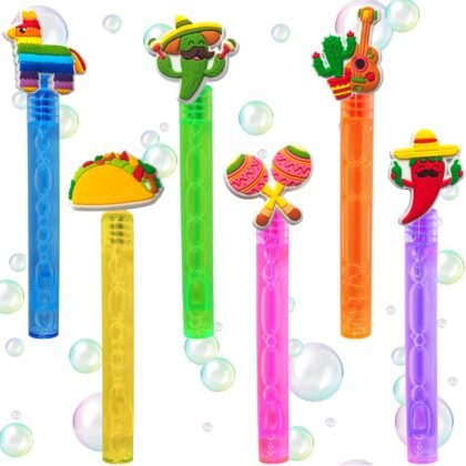 24Pcs Mexican Fiesta Party Favors Bubble Wands for Cinco De Mayo Fiesta Birthday Party Supplies,Mexican Mini Bubbles Wand Toys,Taco Party Classroom Prizes Pinata Goodie Bag Stuffers Gifts