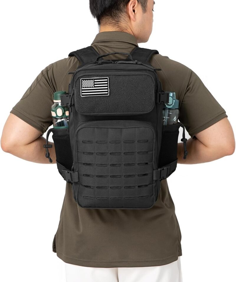 QT&QY 25L/35L/45L Military Tactical Backpack For Men Molle Daypack 3 Day Bug Out Bag Hiking Rucksack With Bottle Holder - Image 4