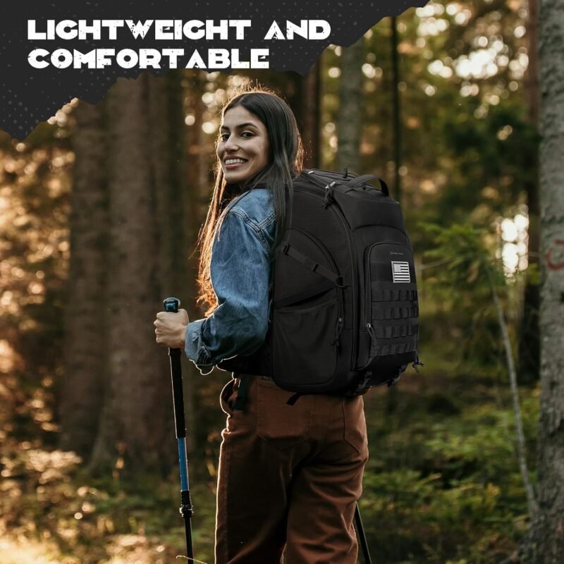Maelstrom Tactical Backpack for Men, 40L Military Backpack,Water Resistant Assault Pack for Women, 3-Day Bug Out Bag for Hiking, Camping, Gym with Molle System-Black - Image 7