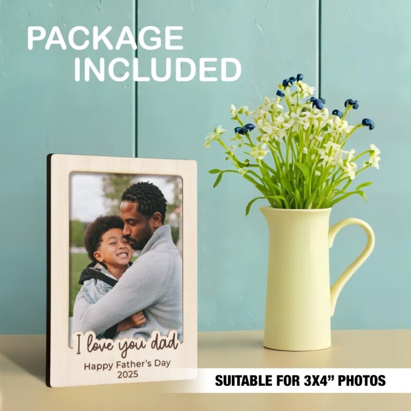 I Love You Dad Magnet Picture Frames For Fridge - Personalized Dad Photo Frame - Father Day Gifts For Dad, Husband From Daughter, Son, Wife - Happy First Father's Day Gifts - Mini Magnet Picture frame - Image 2