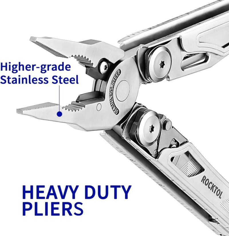 Multitool, 29-in-1 Multitool Pliers with Replaceable Wire Cutters and Saw, Heavy-duty Stainless Steel Multi-tool Set and Nylon Sheath for Camping Survival multi tool for Man - Image 5
