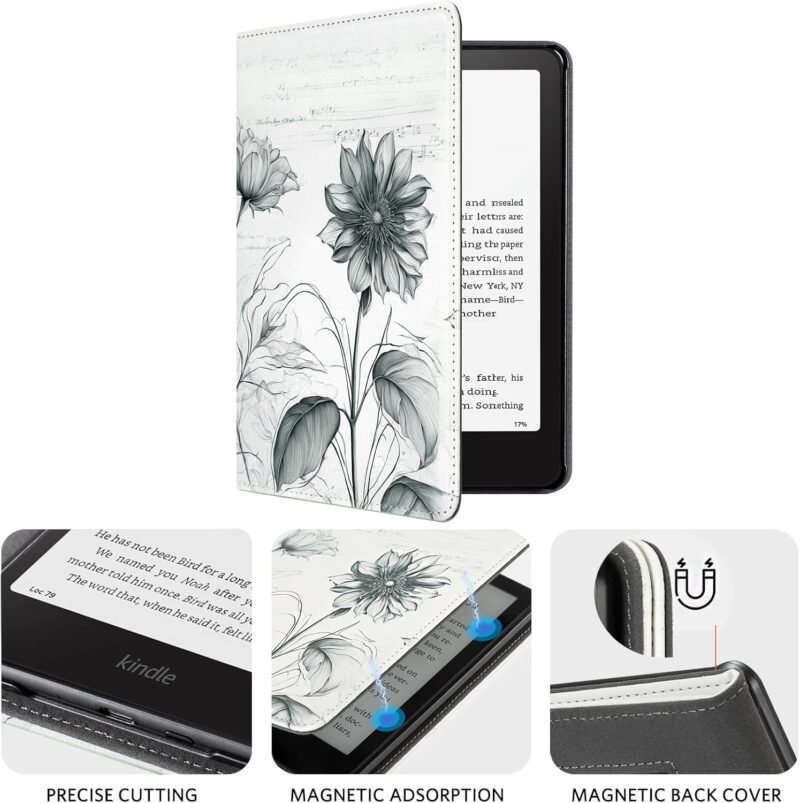 CoBak Stand Case for 7" Kindle Paperwhite 12th Gen 2024 and Kindle Colorsoft with Hand Strap - Compatible with iPhone MagSafe, for Samsung/Belkin/Anker Wireless Charging Pads, Durable, Auto Sleep Wake - Image 5