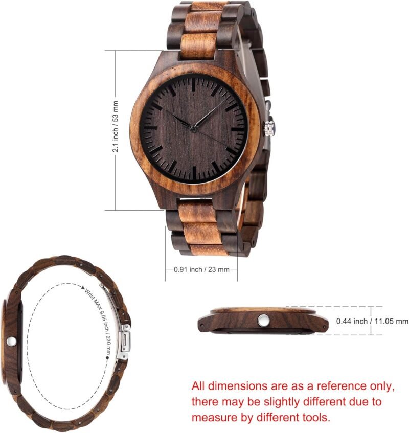 Fodiyaer Engraved Wood Watch for Men Boyfriend Husband Him As Personalized Anniversary Christmas Birthday Father Day Wooden Gifts Idea - Image 2