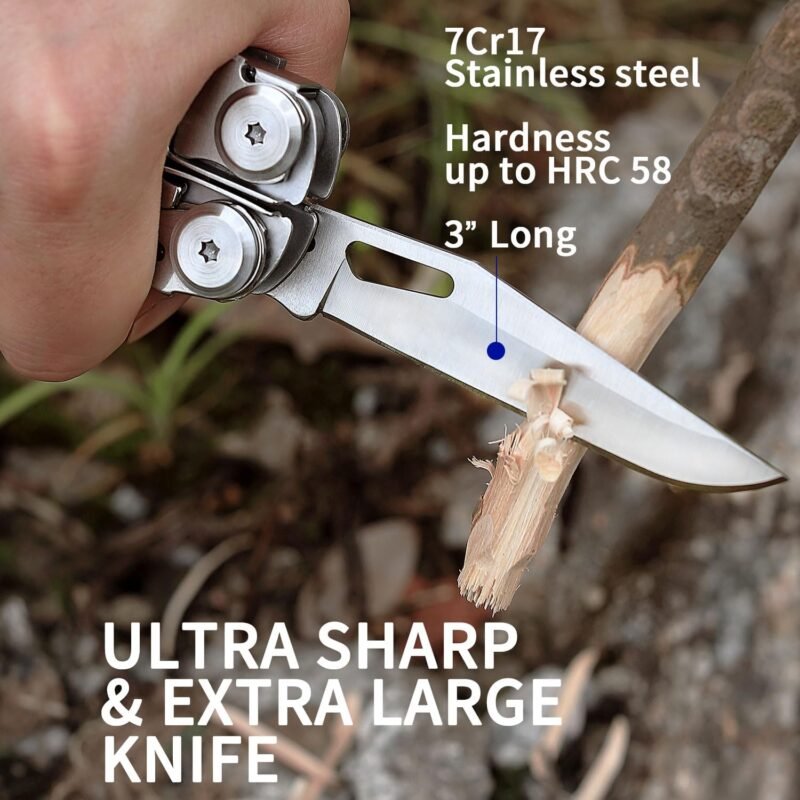 Multitool, 29-in-1 Multitool Pliers with Replaceable Wire Cutters and Saw, Heavy-duty Stainless Steel Multi-tool Set and Nylon Sheath for Camping Survival multi tool for Man - Image 3