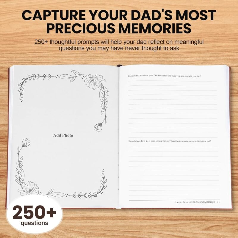Dad's Story: A Leather Hardcover Journal for Dad to Share His Life and Memories, Gifts for Dad for Father's Day, Birthday & Christmas - Image 2