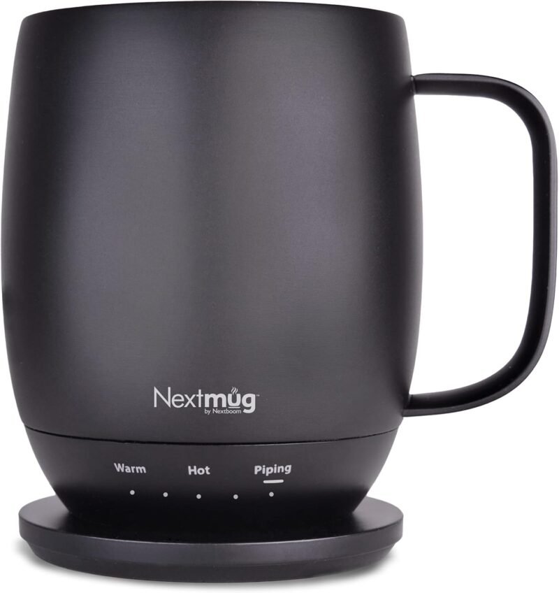 Nextmug - Temperature-Controlled, Self-Heating Coffee Mug (14 oz.) (Black)