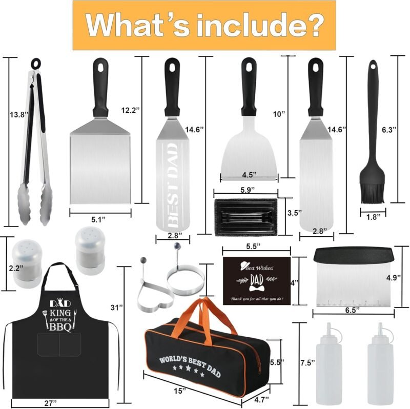 Dad Gifts from Daughter Son for Father's Day Birthday Christmas,Cool BBQ Dad Gifts Set for Outdoor Grill Barbecue,Best Gifts for Father in Law,Step Dad,First Time New Dad,Expectant Dad,Elderly Dad - Image 2