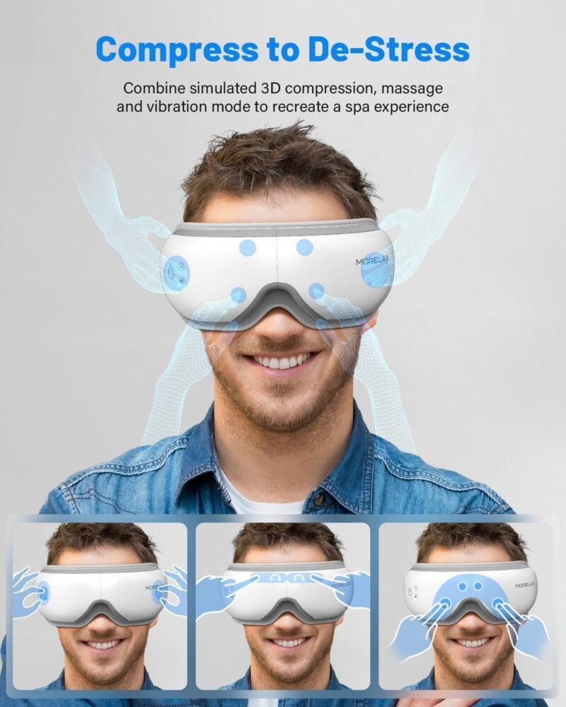 Eye Massager with Heat & Bluetooth Music, Mothers Day Birthday Gifts for Women, Reduce Eye Strain, Headache Relief and Improve Sleep, Eye Care Device for Migraine - Image 4