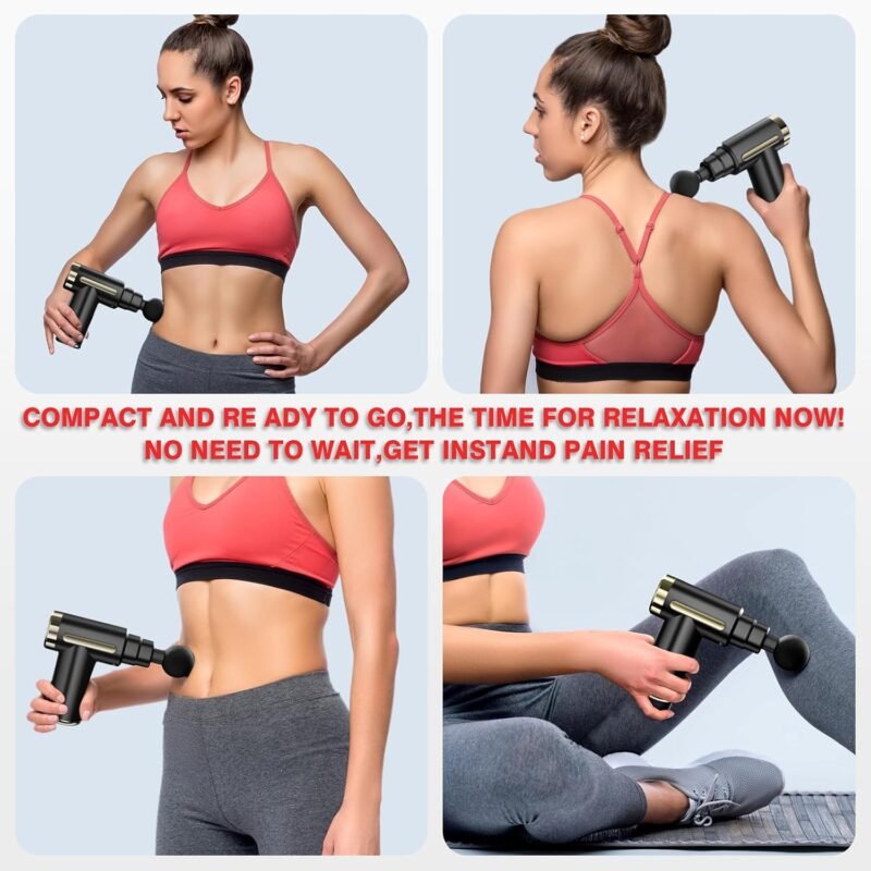 cotsoco Massage Gun Deep Tissue for Pain Relief with 4 Massage Heads & 6 Speeds, Electric Mini Handheld Body Massager for Any Pain Relief, Best Gifts for Dad and Mom - Image 7