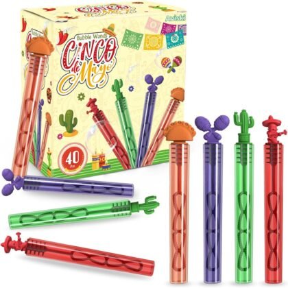 40PCS Mexican Bubble Wands, Mini Bubble Wands for Mexico Theme Party Favors, Cinco de Mayo Gift Toys for Girls Boys Kids Toddler Adults, Party Bag Stuffers Goodie Bag Filler, Classroom Prizes