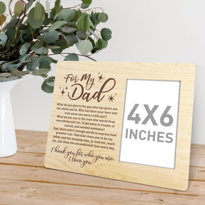 RJYMK Dad Gift Wood Photo Frame, Thank You for Who You Are, Christmas Birthday Father's Day Picture Frame Gifts for Dad Father from Daughter Best Dad Ever Gift - Image 5