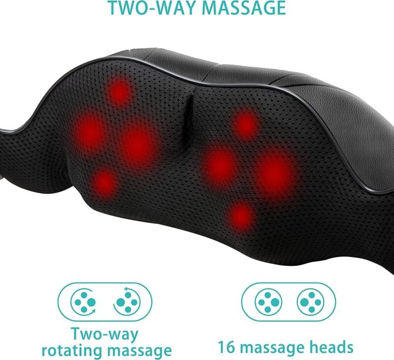AERLANG Shiatsu Back and Neck Massager, Back Massager Deep Tissue Kneading Neck and Shoulder Massage with Heat, Electric Massage Pillow Mothers Day Gifts from Daughter Son(NOT Cordless) - Image 3