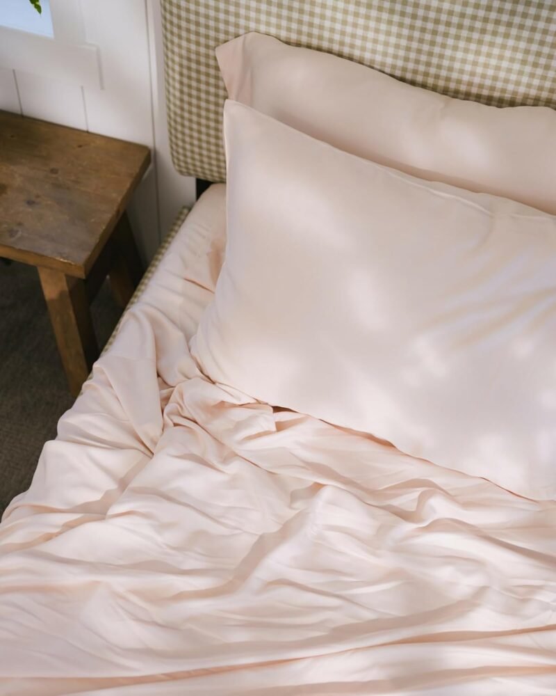 Cozy Earth Luxury Bed Sheet Set - 100% Viscose from Bamboo Fabric, Ultra-Soft & Breathable, Fits Regular & Deep Pocket Mattresses up to 20" - 4 Pieces Queen Sheet Set - Peony - Image 2