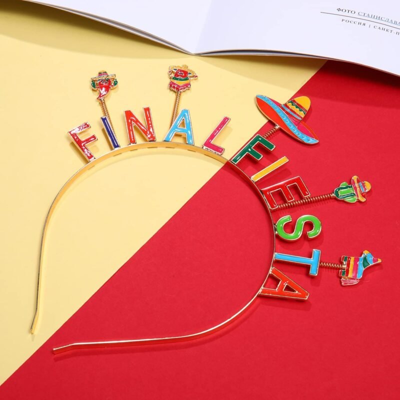 HEIDKRUEGER Cinco De Mayo Headband Funny Fiesta Hairband Mexico Charms Bopper Headbands for Mexican Fashion Hair Accessories - Image 4