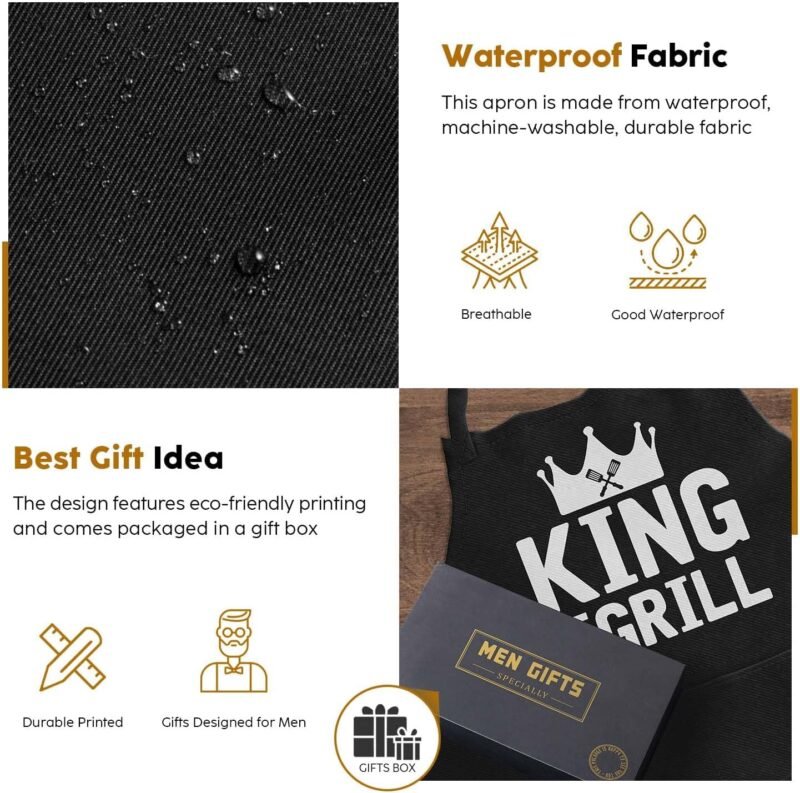 JDNFYGX Gifts for Men Dad Husband Boyfriend Brother, Funny Gifts for Him - Fathers Day, Birthday, Valentines Day, Grilling Gifts for Men, Cooking BBQ Grilling Aprons Gifts for Dad Him, Chef Gifts - Image 3