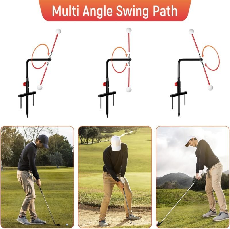 Golf Swing Trainer, Golf Training Aid, Durable Metal Practice Golf Swing Training Aid, Golf Swing Trainers, Golf Practice Equipment, Golf Accessories for Gift, Golf Gifts for Men - Image 3
