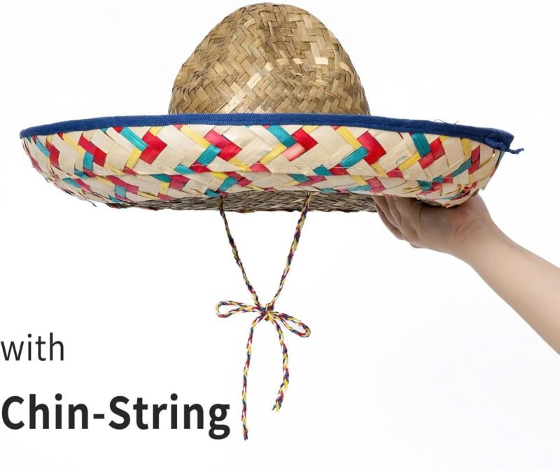 COLLECT PRESENT Pack of 4 Sombrero Hats for Men & Women – Fun Fiesta Party Hats with Chinstrap, Ideal for Cinco De Mayo & Mexican Theme Events - Image 5