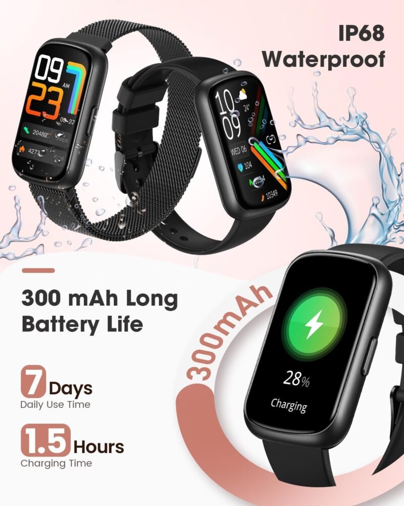 Fitness Tracker, Smart Watches for Women Men with Heart Rate/SpO2/Sleep Monitor, IP68 Waterproof Fitness Watches for Women Men, Step Tracker & Smart Watch for Android iPhone,Pedometer Watch, Gift - Image 8