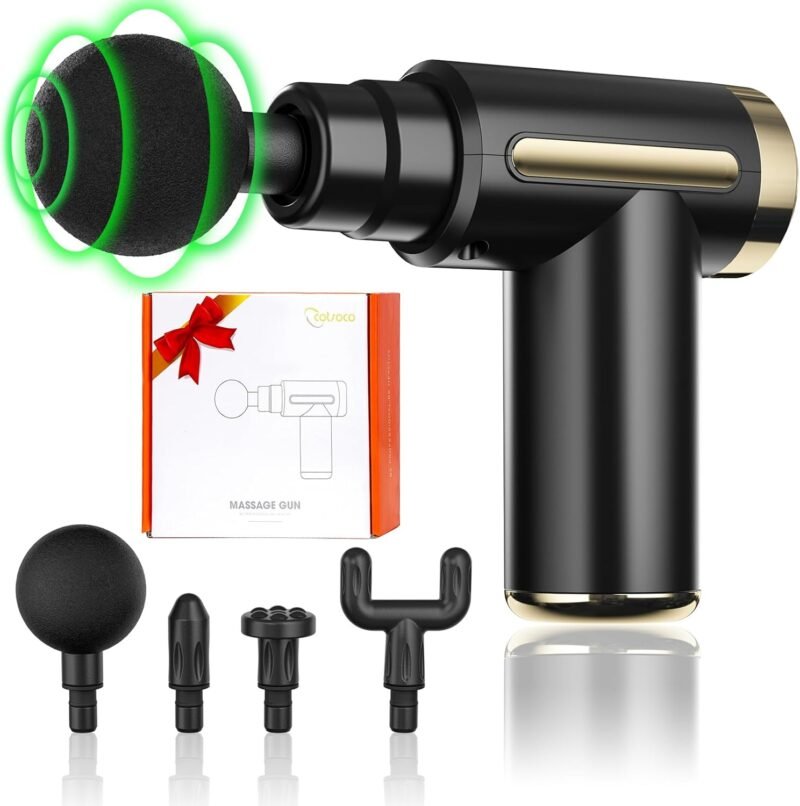 cotsoco Massage Gun Deep Tissue for Pain Relief with 4 Massage Heads & 6 Speeds, Electric Mini Handheld Body Massager for Any Pain Relief, Best Gifts for Dad and Mom - Image 9