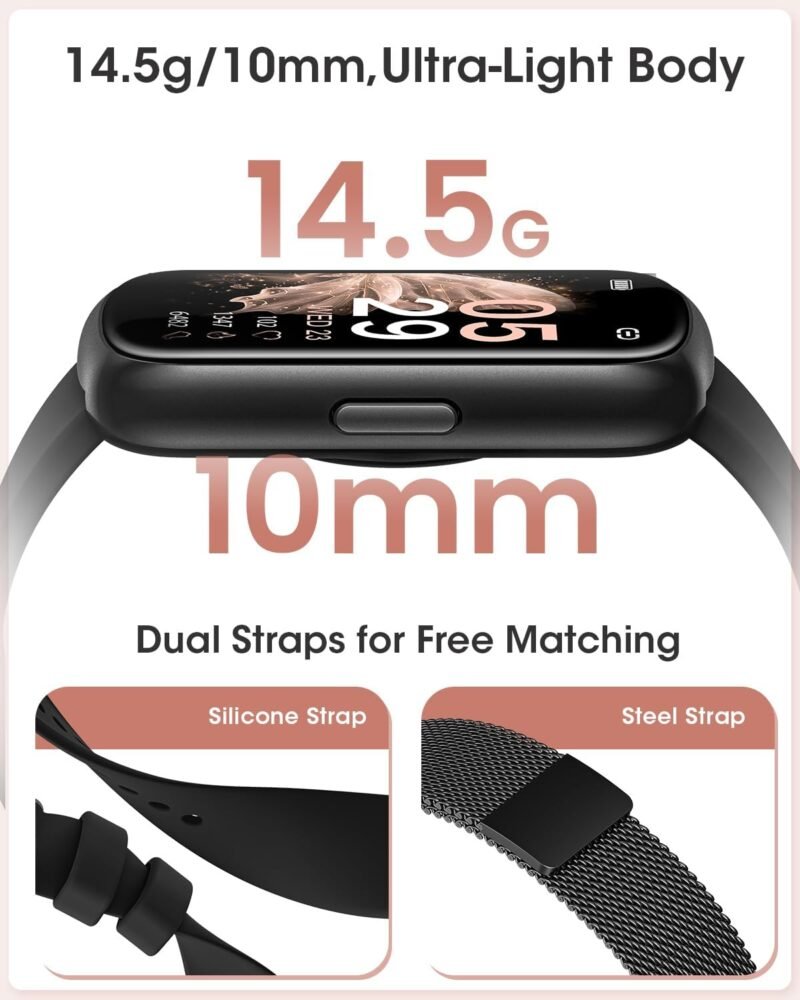Fitness Tracker, Smart Watches for Women Men with Heart Rate/SpO2/Sleep Monitor, IP68 Waterproof Fitness Watches for Women Men, Step Tracker & Smart Watch for Android iPhone,Pedometer Watch, Gift - Image 2