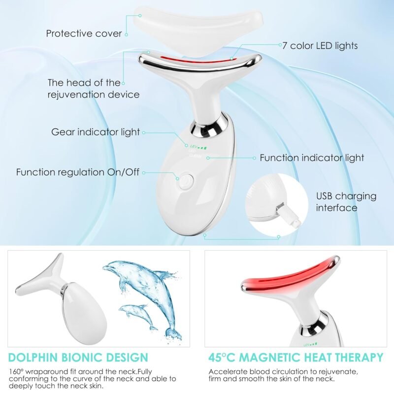 Facial Massager Red-Light-Therapy-for-Face and Neck, Face 𝖲 culpting Wand with 7 Color - Image 5