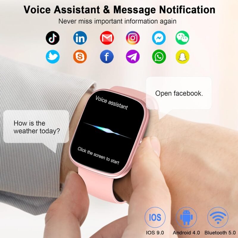 Smart Watch for Women, 2025 HD 1.91" Smartwatch (Answer/Make Call), 112+ Sports Modes Fitness Activity Tracker, Calories/Heart Rate/Sleep Monitor, IP68 Waterproof Step Counter for Android iOS, Pink - Image 5