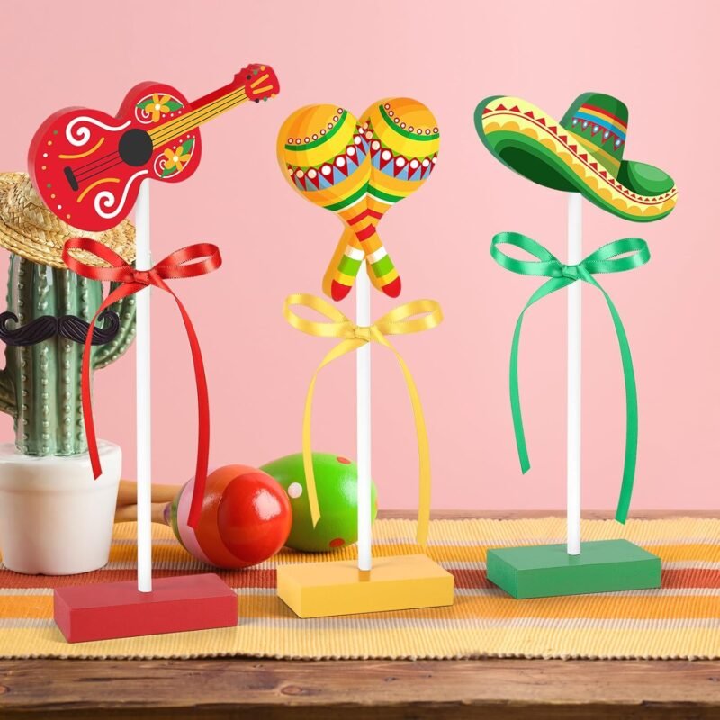 3 Pcs Cinco De Mayo Table Decoraions Wooden Signs Mexican Fiesta Decorations for Home Holiday Party(Color) - Image 5