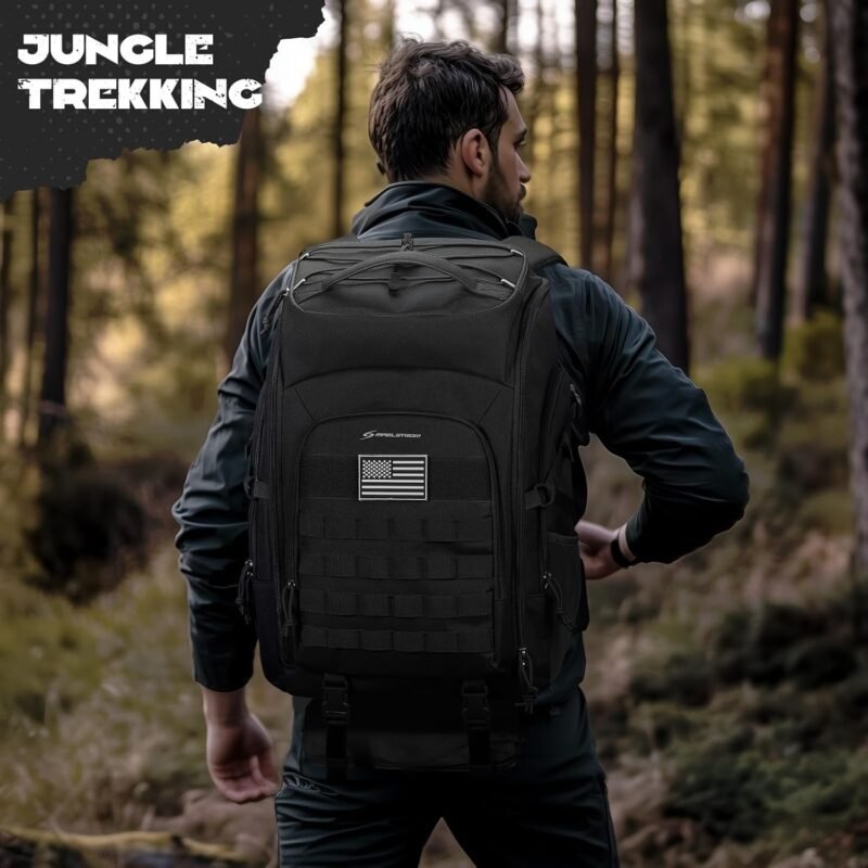 Maelstrom Tactical Backpack for Men, 40L Military Backpack,Water Resistant Assault Pack for Women, 3-Day Bug Out Bag for Hiking, Camping, Gym with Molle System-Black - Image 6