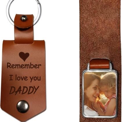 Greatingreat Leather Keychain-Dad Gift-Daddy Gift from Daughter Son-Personalized Present for Christmas Father's Day Birthday