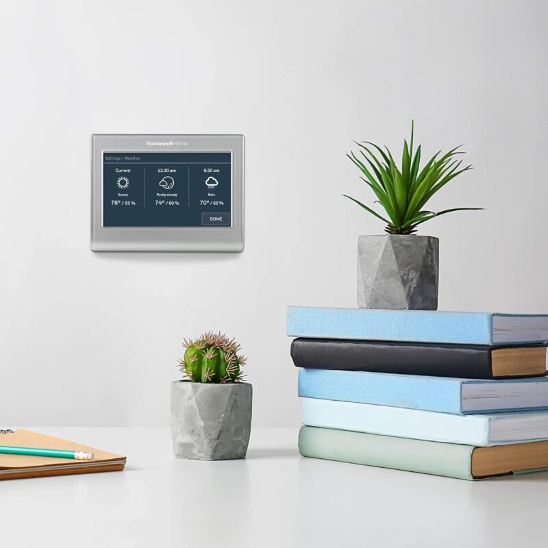 Honeywell Home RTH9585WF Wi-Fi Smart Color Thermostat, 7 Day Programmable, Touch Screen, Energy Star, Alexa Ready, C-Wire Required, Not Compatible with Line Volt Heating Gray - Image 2