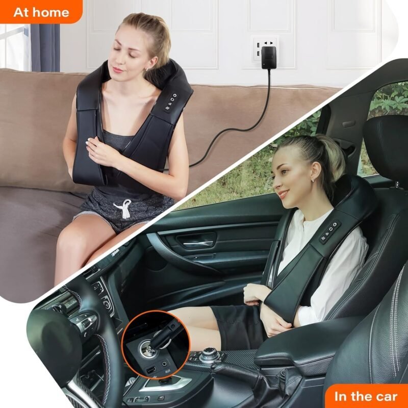 Shiatsu Neck Massager, Electric Neck and Back Massager with Heat, 3D Kneading Massage Pillow for Back, Shoulder, Muscle Pain Relief, Office & Home & Car Use, Fits for Parents - Image 6