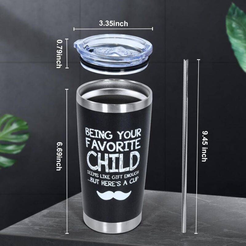 Gifts for Dad: 20oz Stainless Steel Double Wall Vacuum Insulated Travel Coffee Mug - Best Dad Ever Gift - Image 3