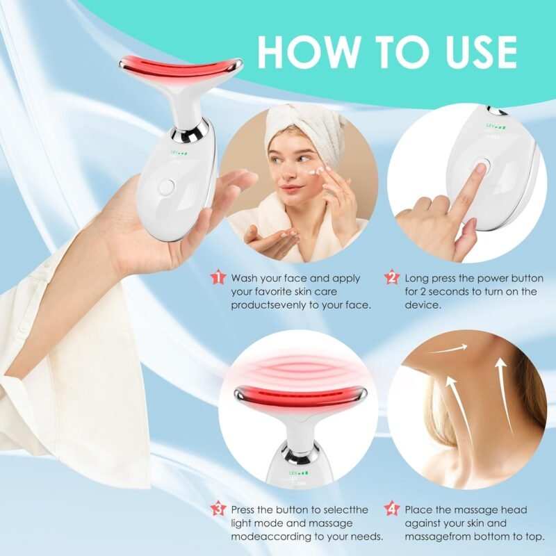 Facial Massager Red-Light-Therapy-for-Face and Neck, Face 𝖲 culpting Wand with 7 Color - Image 4