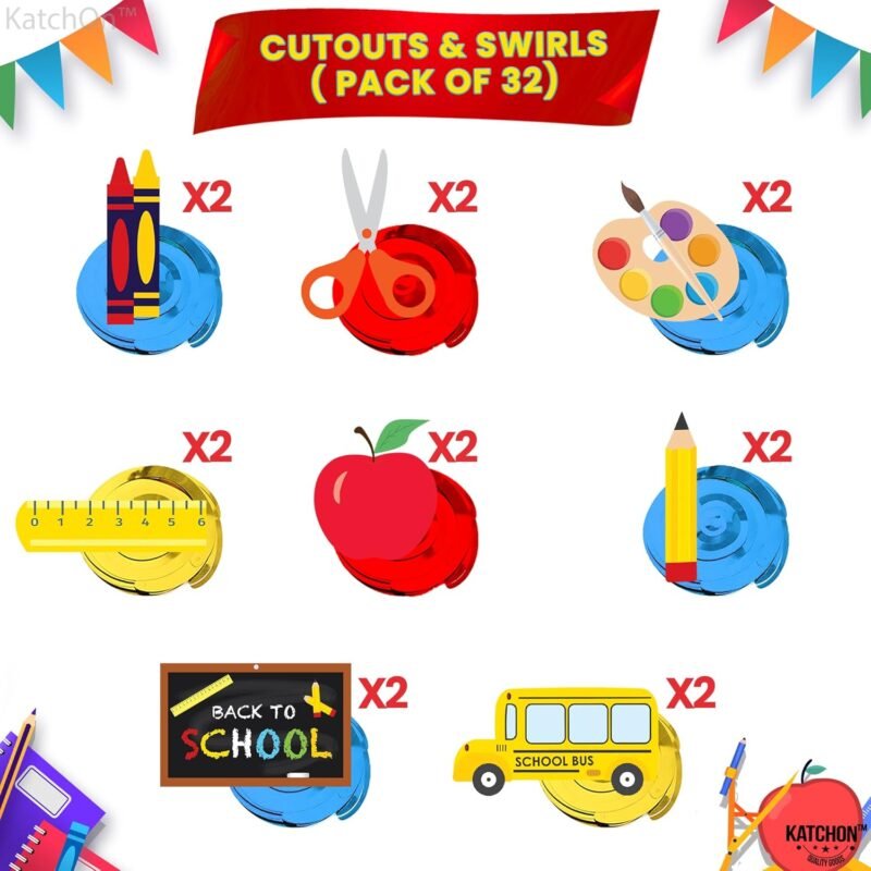 KatchOn, Hanging Swirls for Back To School Decorations - Pack of 46 | Back To School Party Decorations | Back To School Hanging Decorations | First Day of School Decorations | Classroom Ceiling Decor - Image 4