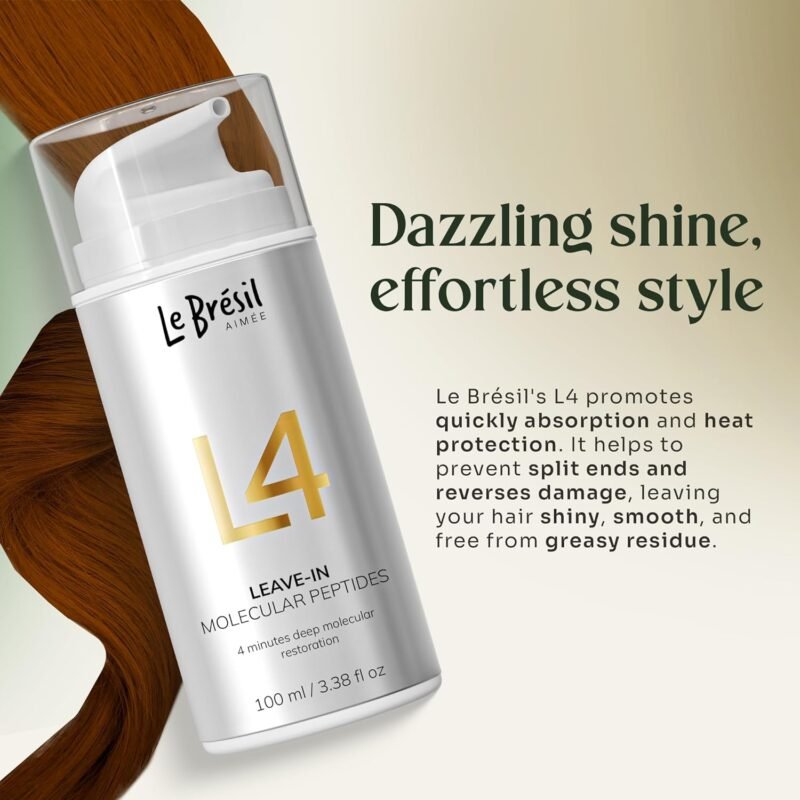 Leave-In L4 Molecular Peptides Hair Mask - Repairs Dry or Damaged Hair - Deep Molecular Restoration In 4 minutes - 100ml / 3.38 Fl Oz - Image 5
